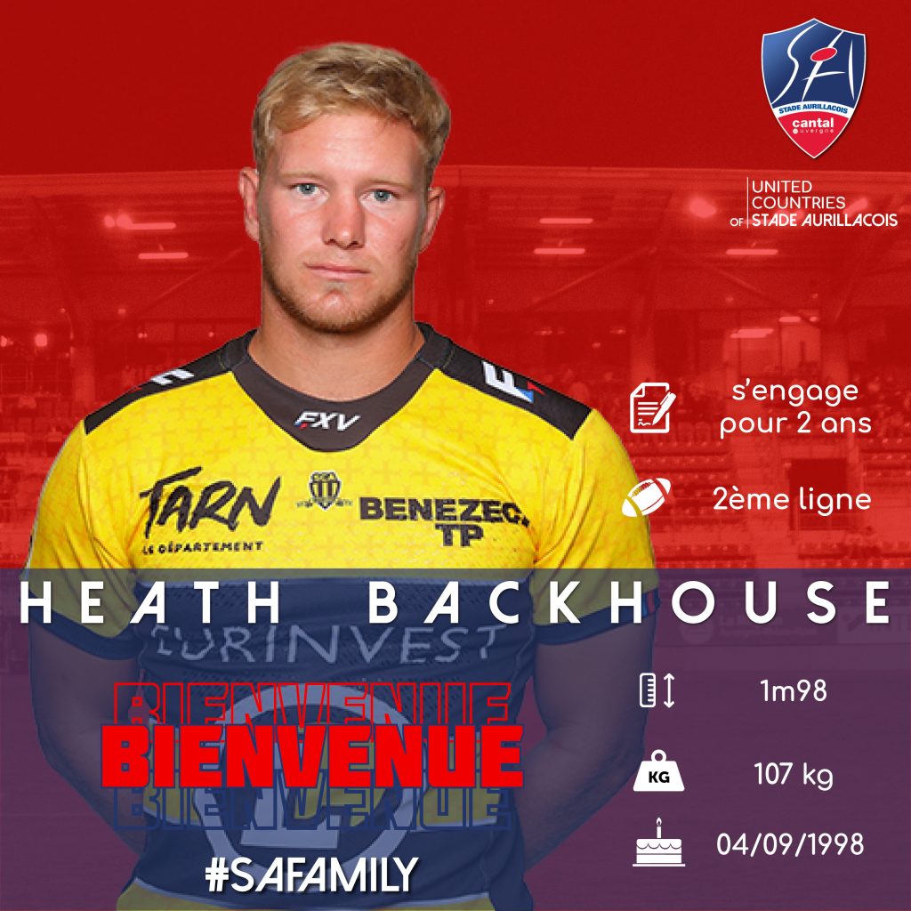 Heath Backhouse Sera Aurillacois Stade Aurillacois Cantal Auvergne